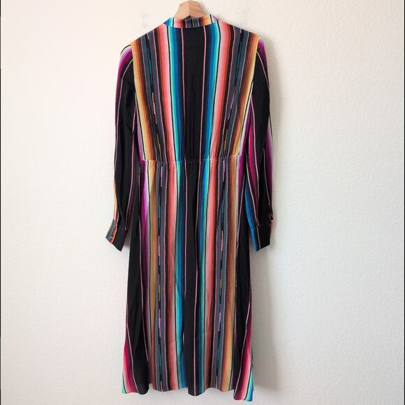 Kobi Halperin Steffi Striped Shirtdress Womens Midi Dress XS Colorful Southwest - Picture 7 of 13